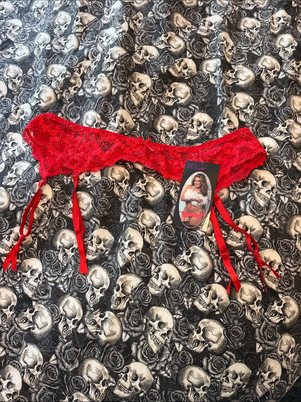 Rare 7 ‘til Midnight XXXL Red Lace Garter Belt - Women's Intimates Size 3X / 4X